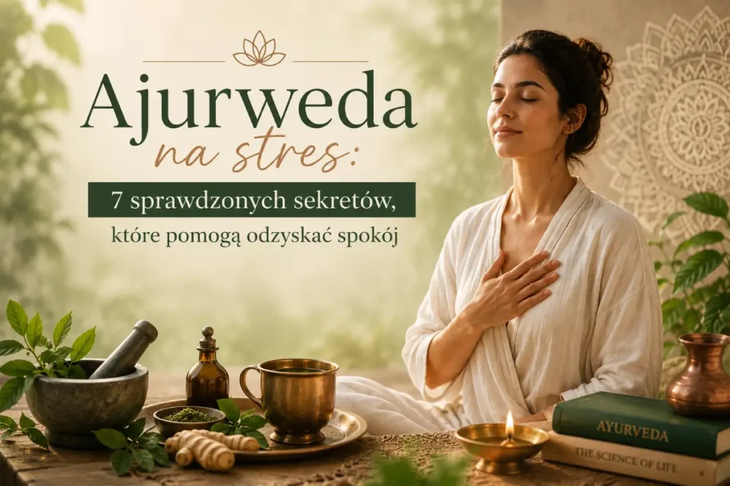 Kobieta praktykuje ajurwedę aby pozbyć się stresu
